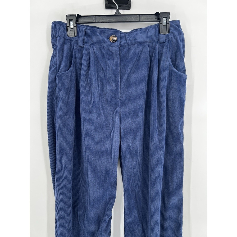 Halara Mid Rise Zipper Pocket Corduroy Casual Pants Womens Navy Blue AuraCord - Picture 2 of 14